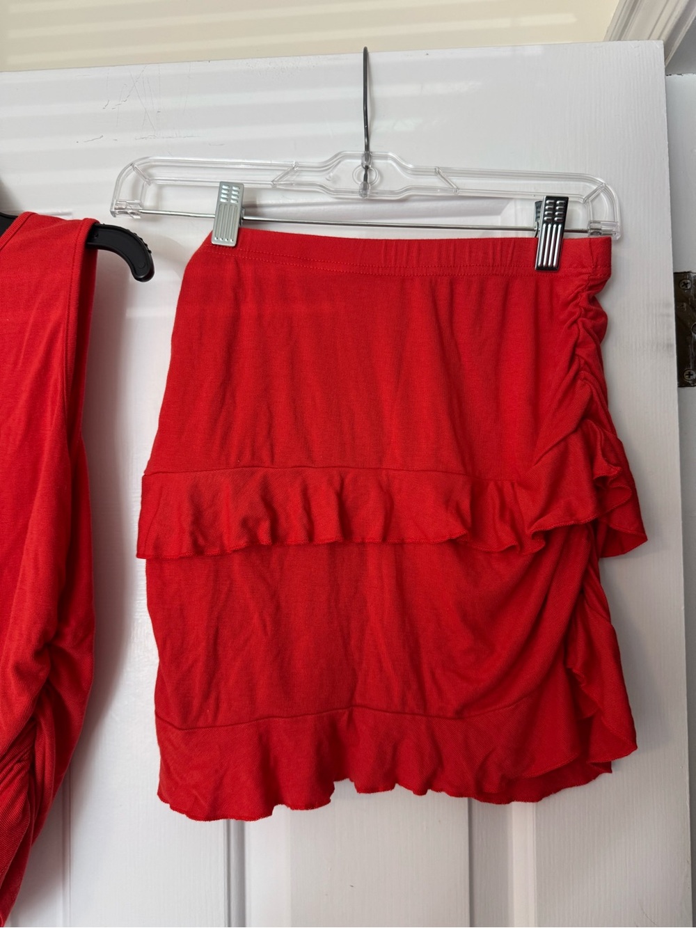 Amazon Red Ruffle Two-Piece Skirt Set - Picture 3 of 6